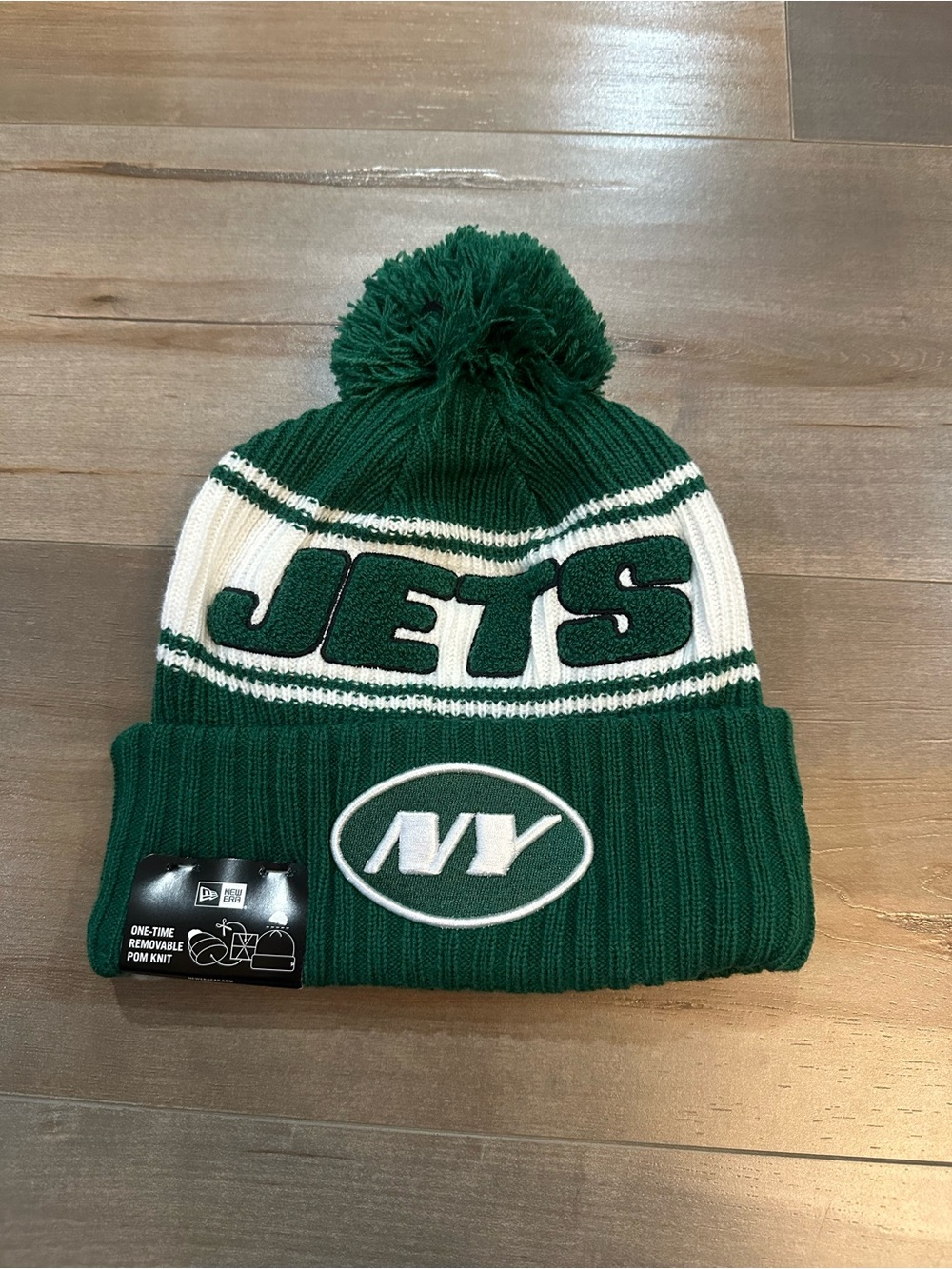 New Era Kids NFL New York Jets Pom Beanie - Green & White